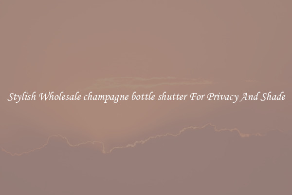 Stylish Wholesale champagne bottle shutter For Privacy And Shade