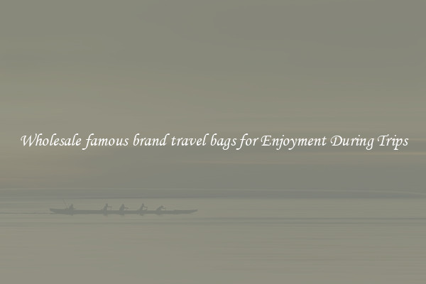 Wholesale famous brand travel bags for Enjoyment During Trips