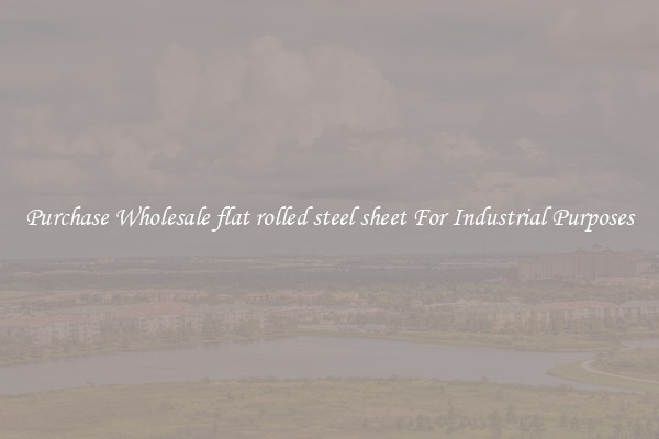 Purchase Wholesale flat rolled steel sheet For Industrial Purposes
