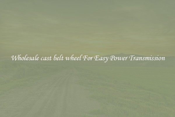 Wholesale cast belt wheel For Easy Power Transmission