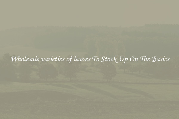 Wholesale varieties of leaves To Stock Up On The Basics
