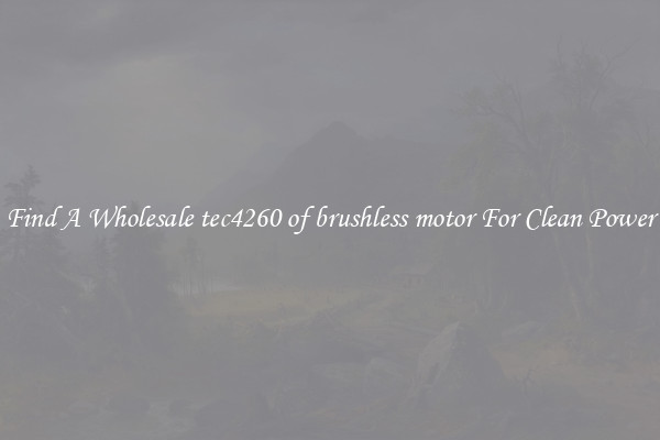 Find A Wholesale tec4260 of brushless motor For Clean Power