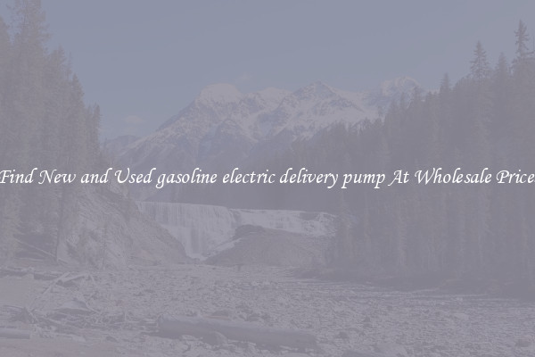 Find New and Used gasoline electric delivery pump At Wholesale Prices